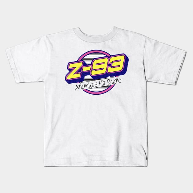 Z 93 Atlanta Hits Retro Defunct Radio Station Kids T-Shirt by darklordpug